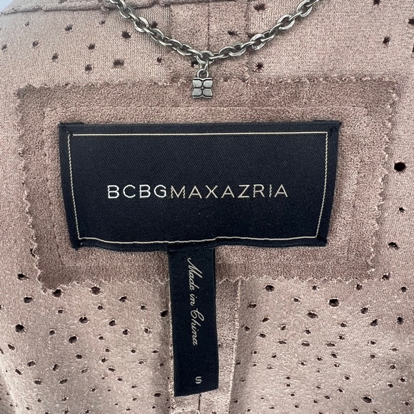 EUC BCBGMaxAzria Bri Perforated Faux Suede Jacket - Picture 13 of 14